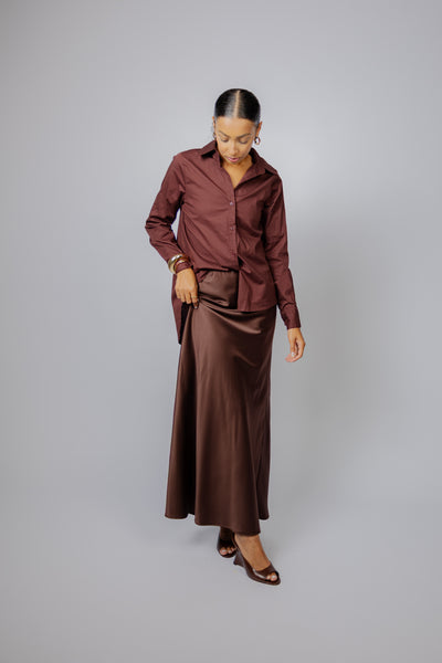 Saia Midi Melissa - Marrom