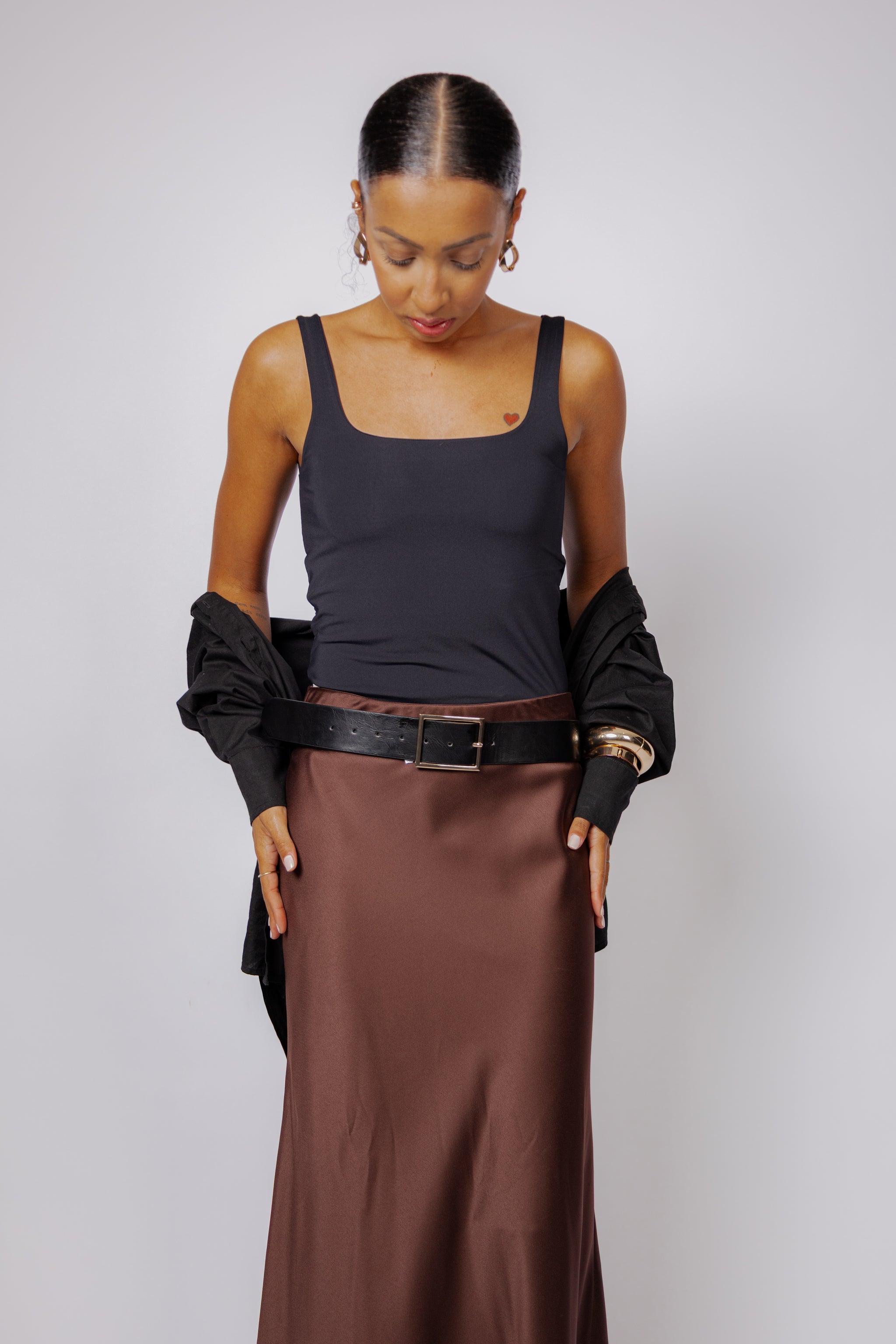 Saia Midi Melissa - Marrom