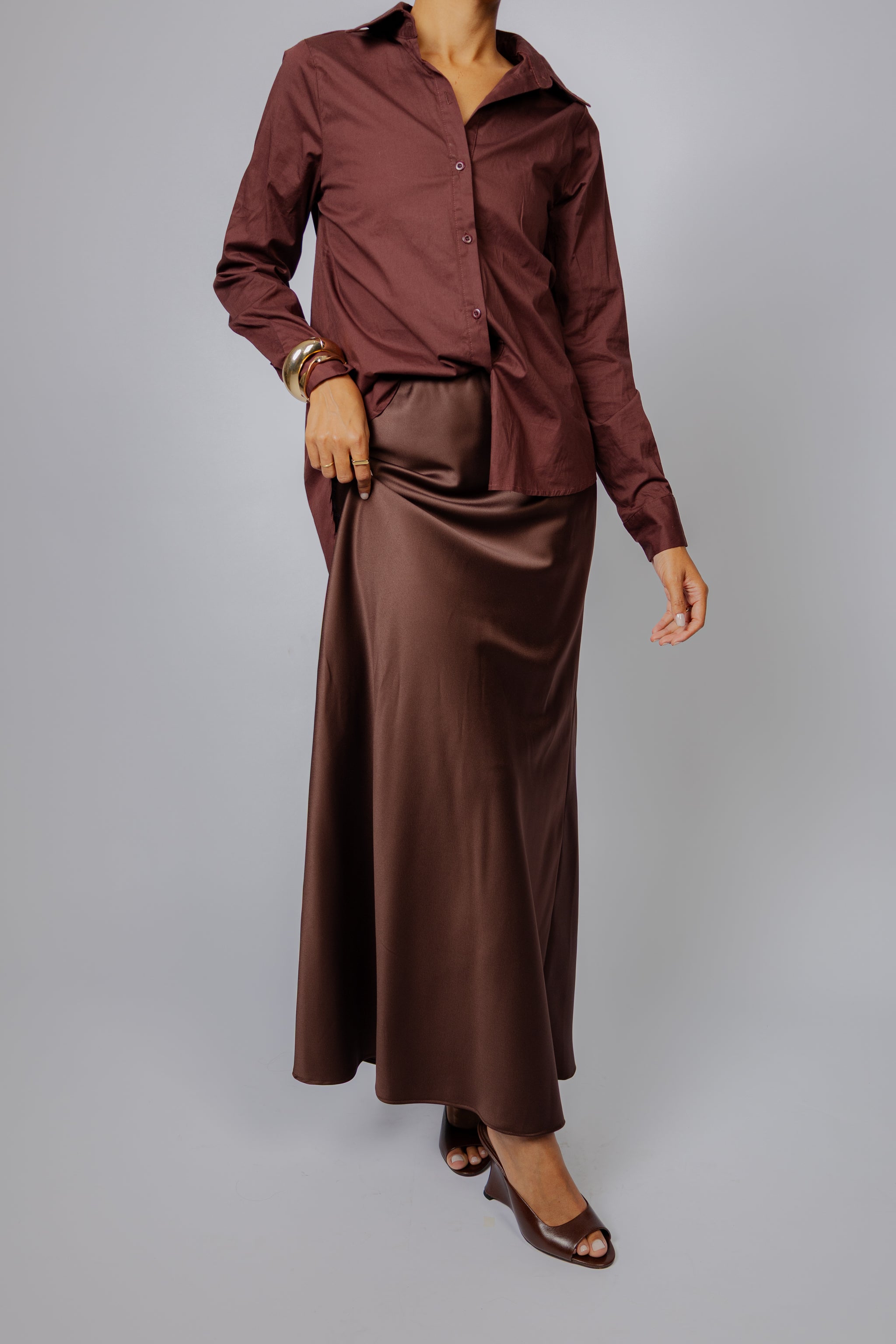 Saia Midi Melissa - Marrom